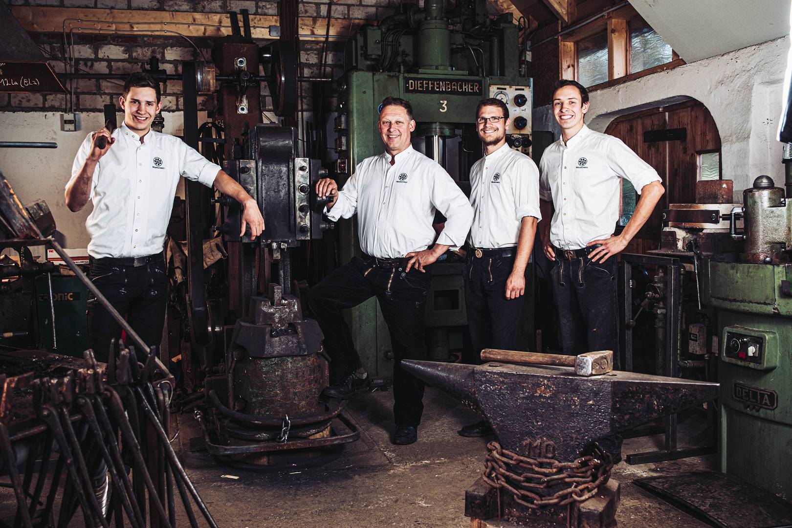 Das Moorschmied-Team: Wolf, Reinhard, Wieland und Weking